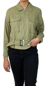 Chaqueta Verde Lino