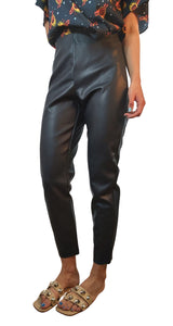 Leggings Simil Cuero Negro