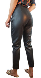 Leggings Simil Cuero Negro