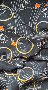 Blusa Estampada Negra