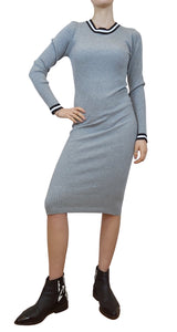 Vestido Ajustado Midi Gris