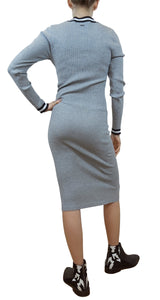 Vestido Ajustado Midi Gris