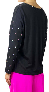Blusa Negra Cascos Multicolor