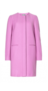 Abrigo Lined Lana Rosado Bennetton