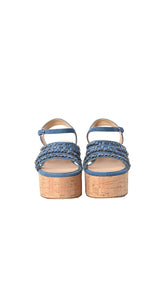 Sandalias Denim Cork Chain Wedg