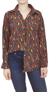 Blusa Animal Print Burdeo