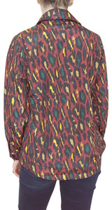 Blusa Animal Print Burdeo