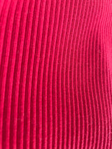 Ribbed Cotton Dress In Crimson