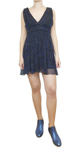 Vestido Étoile Estelle Sleeveless Printed Chiffon Negro