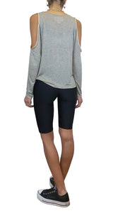 Polera Hombros Descubiertos Gris