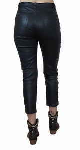 Pantalón Cuero Negro Tachas
