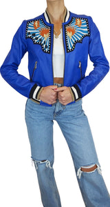Chaqueta Cuero Azul