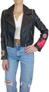 Chaqueta Cuero Bordados