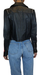 Chaqueta Cuero Bordados