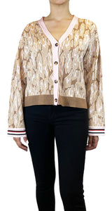 Cardigan Animal Print Rosa Camel