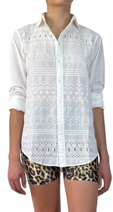Blusa Blanca Macramé