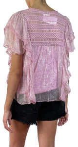 Blusa Rosa Hilos Dorados