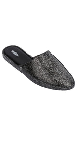 Mules Violet Ad Black Glitter Silver