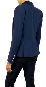 Blazer Azul Solapa Terciopelo