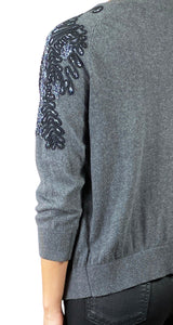 Sweater Gris Bordado