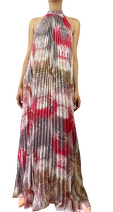 Vestido Plisado Traslúcido Estampado