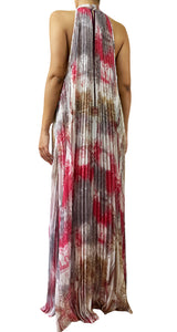 Vestido Plisado Traslúcido Estampado