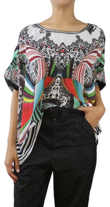 Polera Oversize Estampado Étnico Multicolor