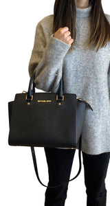 Selma Saffiano Leather Medium Satchel