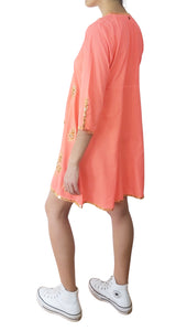 Túnica Rosado Neón Bordada