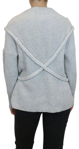 Sweater Nudo Trenzado Gris