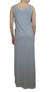 Maxi Vestido a Rayas Blanco y Negro