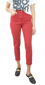 Jeans Rojo Tiro Alto