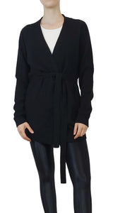 Sweater Ribbed Belted Negro