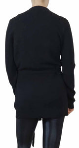 Sweater Ribbed Belted Negro
