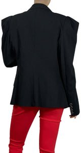 Blazer Fruncidos Mangas Negro Imperial by Magma