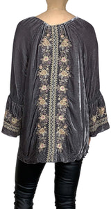 Blusa Velvet Gris Bordados Johnny Was by Magma