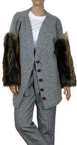 Cardigan Gris Faux Fur Sluiz by Magma