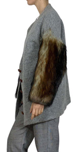 Cardigan Gris Faux Fur Sluiz by Magma