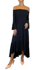 Maxi Vestido Negro Volantes