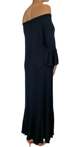 Maxi Vestido Negro Volantes