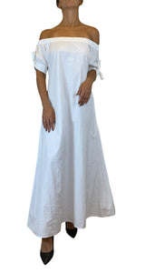 Vestido Maxi Hombros Caídos Blanco