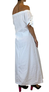 Vestido Maxi Hombros Caídos Blanco
