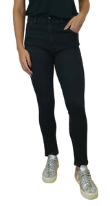 Skinny Jeans Tiro Alto Negro