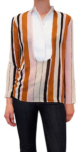 Blusa Seda Striped Multicolor