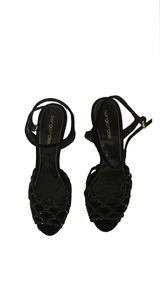Black Velvet Sandals