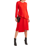 Remania Ruffled Satin Crepe Midi Dress