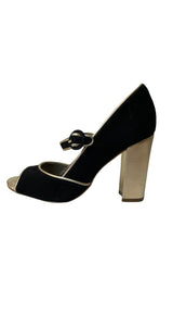 Zapato piel Negro con Dorado