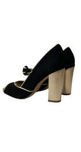 Zapato piel Negro con Dorado