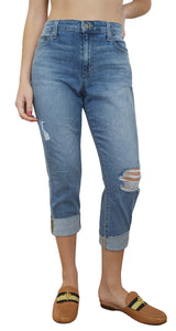 Pantalon Cuff Crop Denim Azul