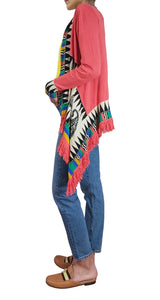 Cardigan Rosado Flecos